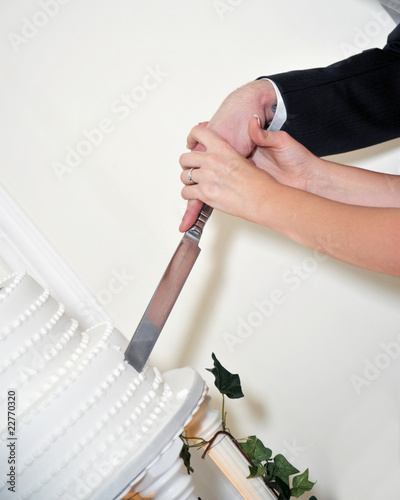 Wedding Cake being cut
