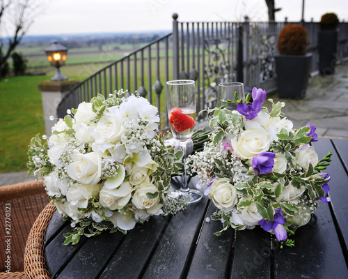 Bouquets and champagne and strawberries