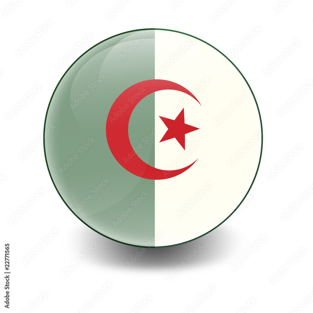Esfera brillante con bandera Argelia Esfera brillante con bandera Argelia