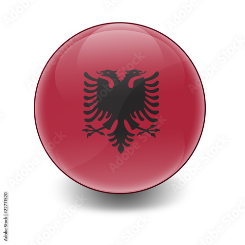 Esfera brillante con bandera Albania photo
