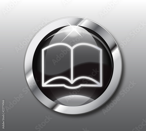 Black book button vector