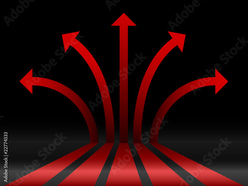 abstract red 3d arrows