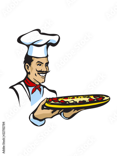 Italian chef with pizza