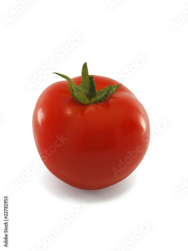 A ripe red tomato