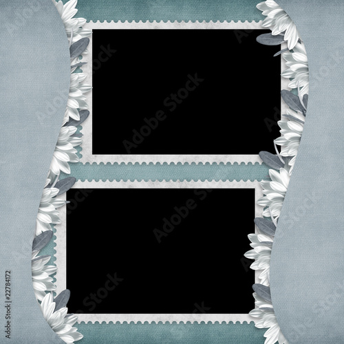 Card for the holiday  with flowers on the abstract background