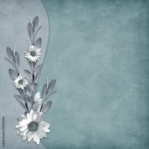 Card for the holiday  with flowers on the abstract background