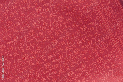 floral design on silk fabric