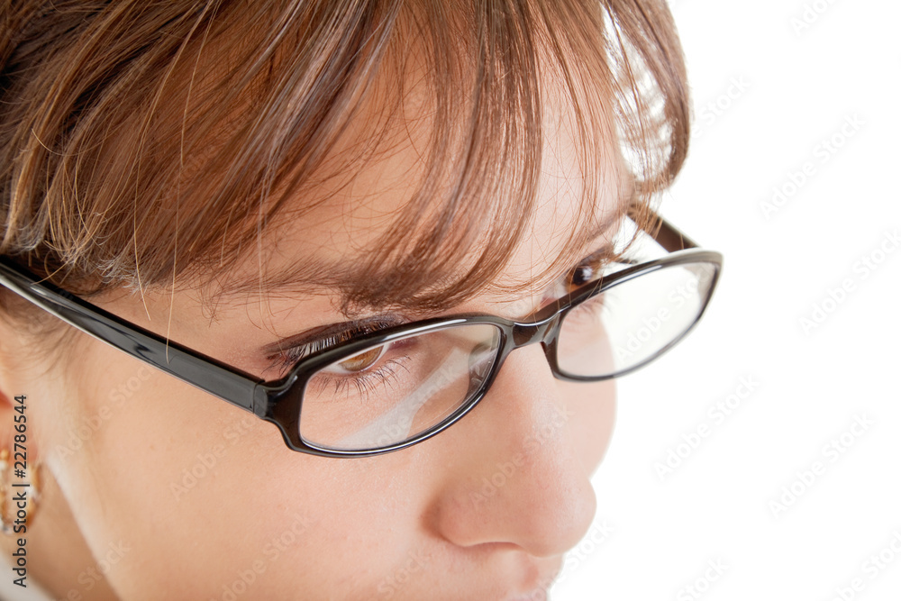 portrait of a business woman in glasses portrait of a business woman in glasses