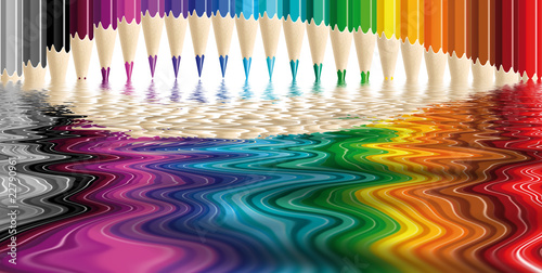 crayons de couleur en bois