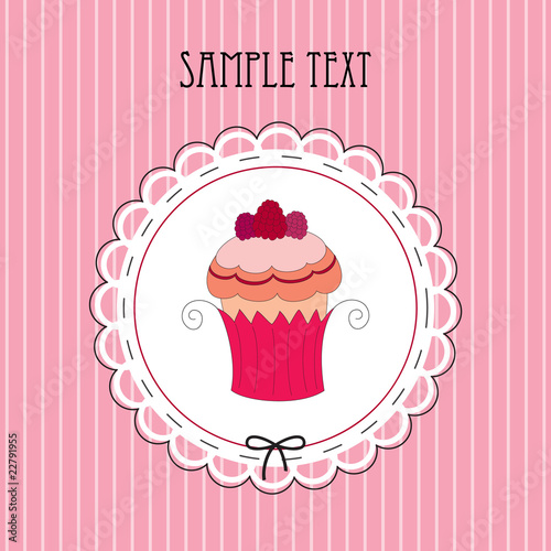 Vector illustration of card with muffin