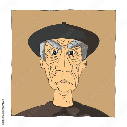 Vue de face vieil homme