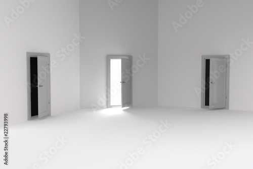 3d rendering of 3 doors