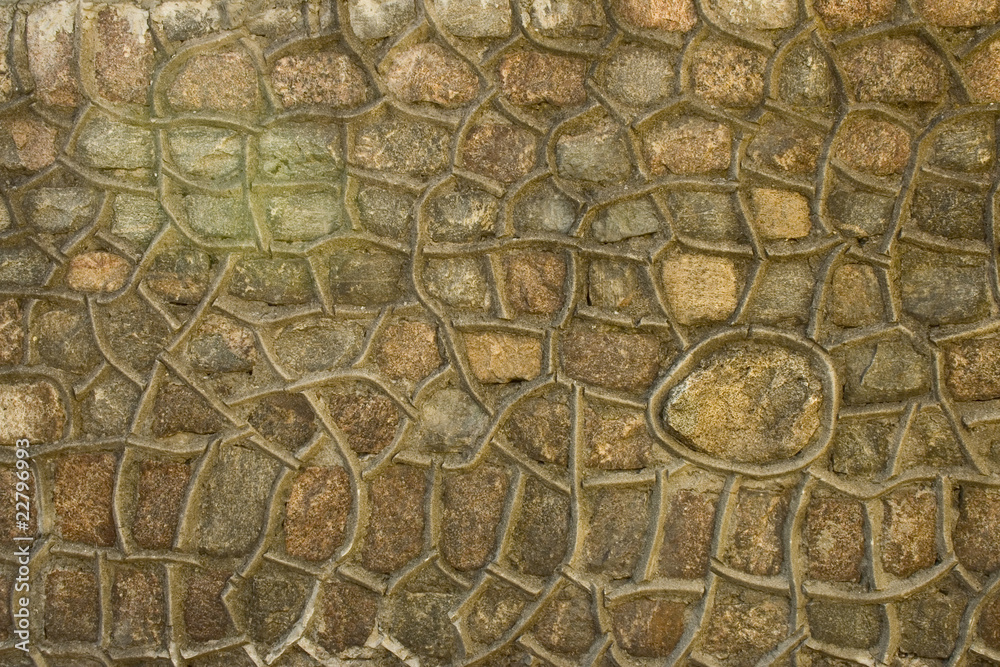 Obraz premium old cobbled fence texture