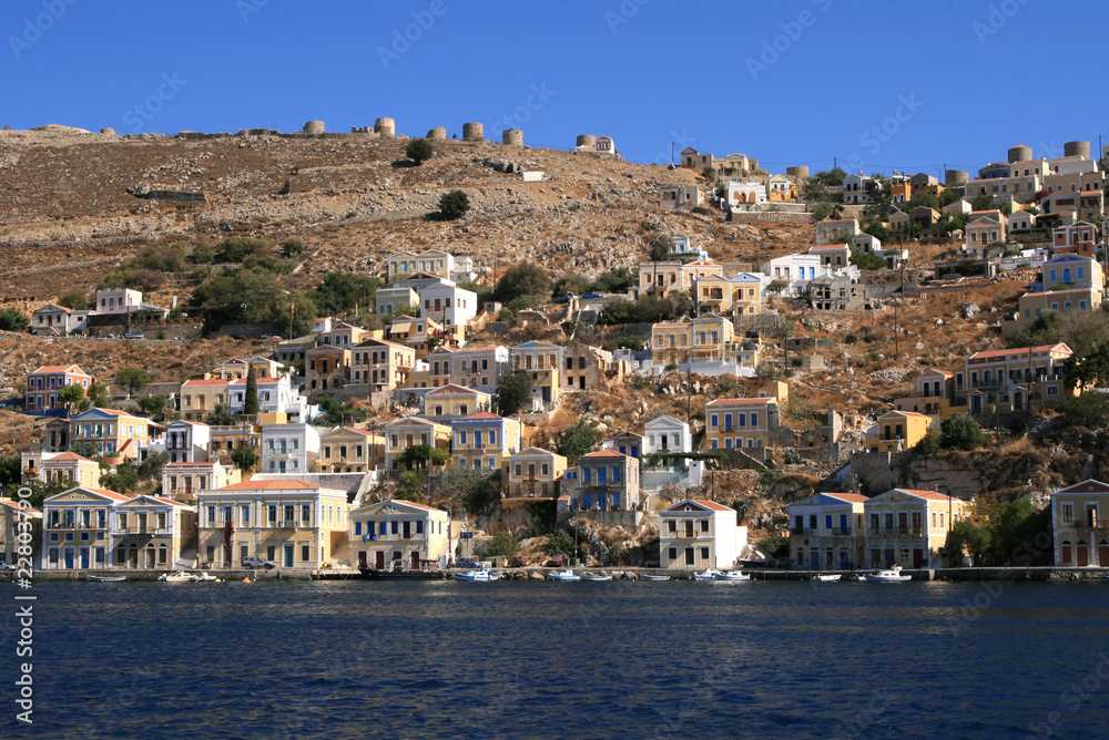 view on houses of island Simi
