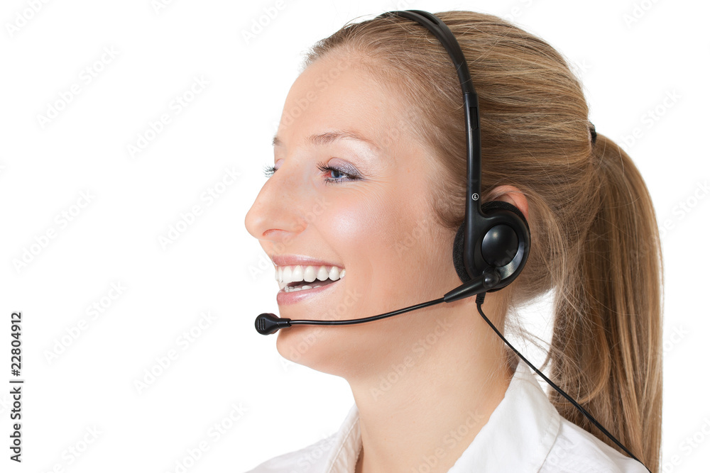 Woman with headphones and microphone Woman with headphones and microphone