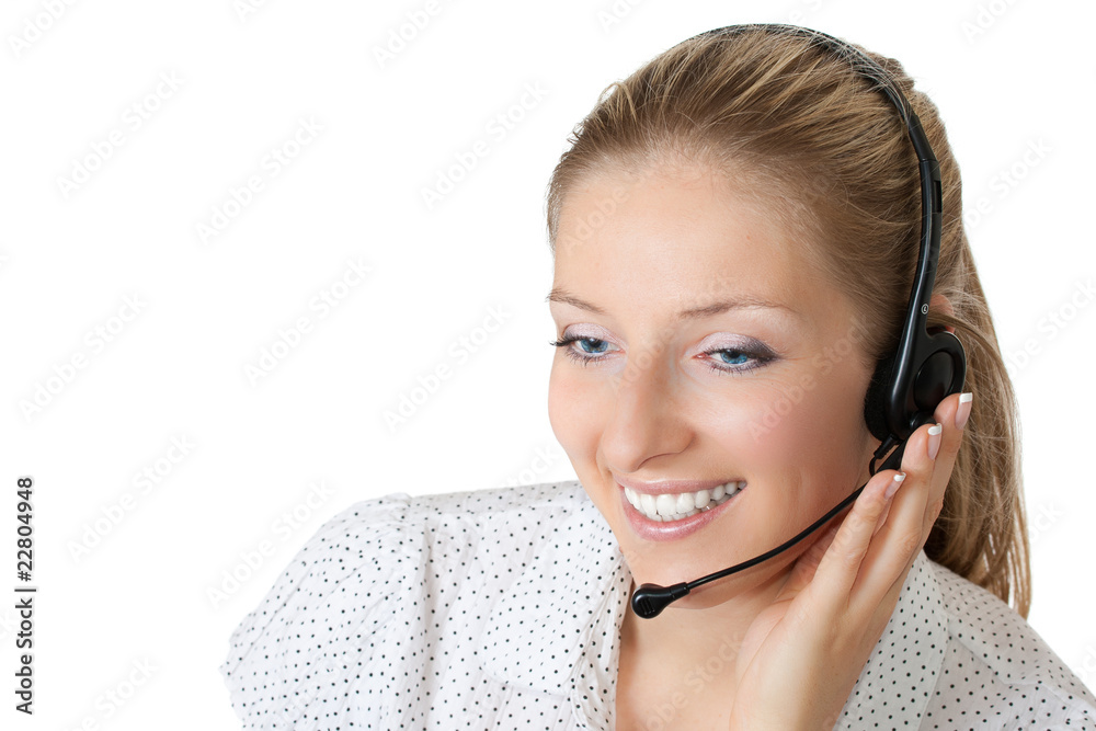 Woman with headphones and microphone Woman with headphones and microphone