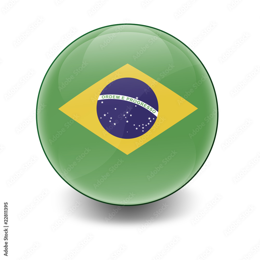 Esfera brillante con bandera Brasil Stock Illustration