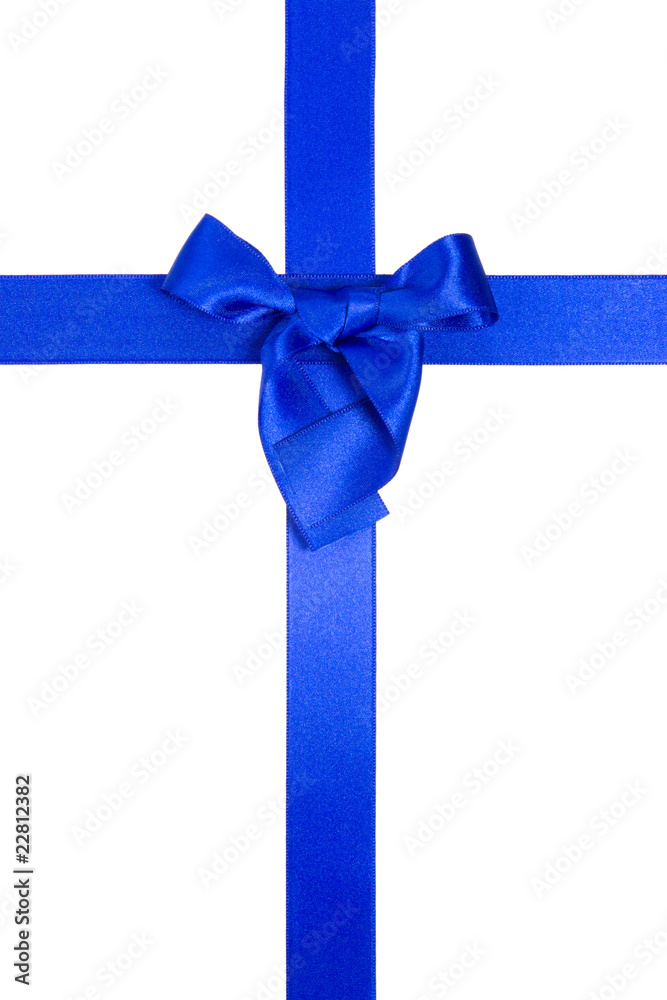 blue vertical cross ribbon with bow blue vertical cross ribbon with bow