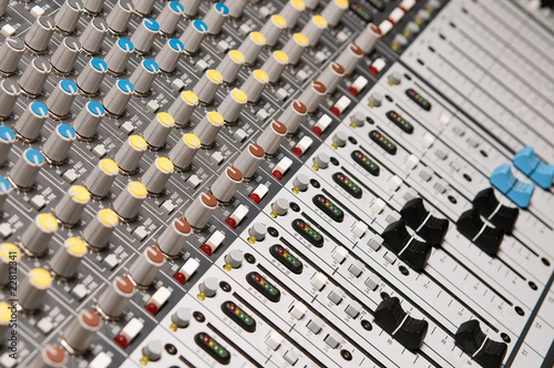 Professional sound mixer closup