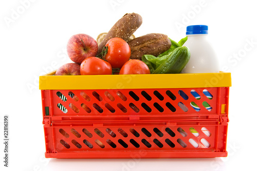 Plastic crate for shopping
