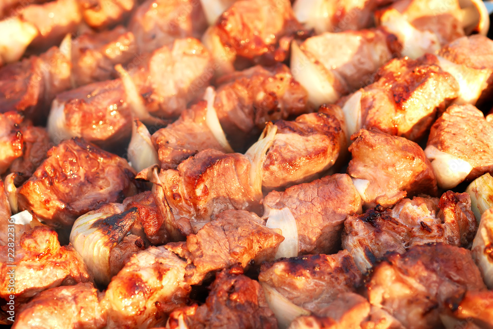 pork kebab with onion