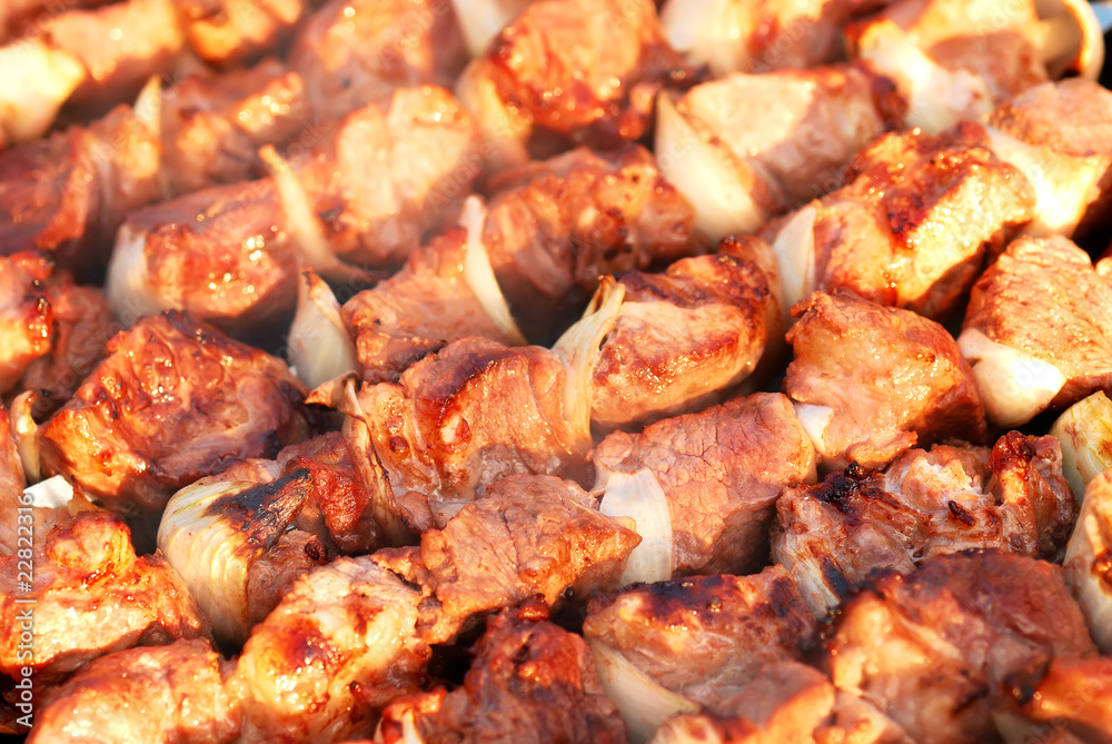 pork kebab with onion pork kebab with onion