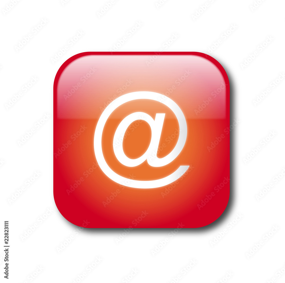 Red email button vector Red email button vector
