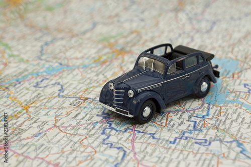 Car on a  Map