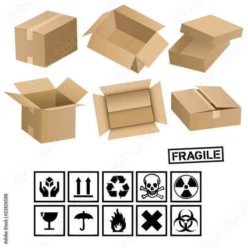 Cargo boxes and signs