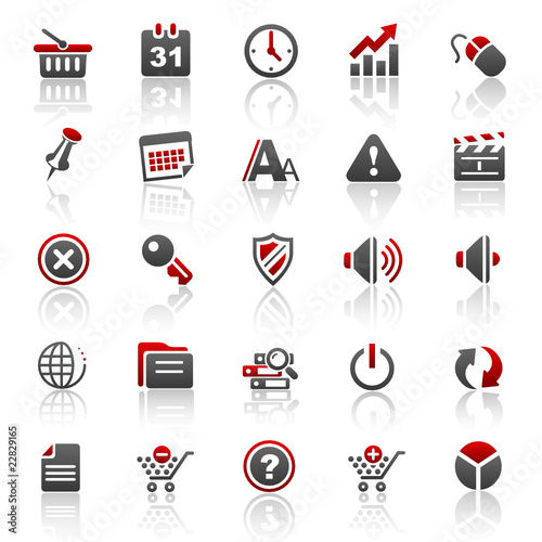 red web internet icons - set 2