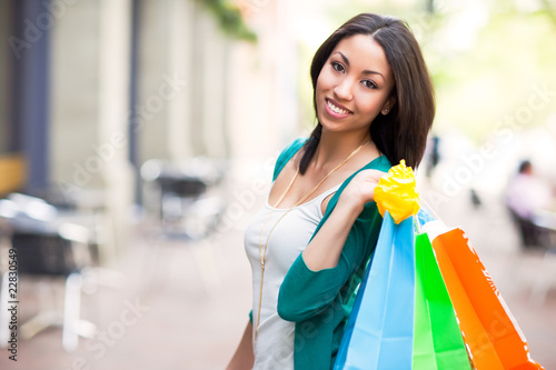Black woman shopping