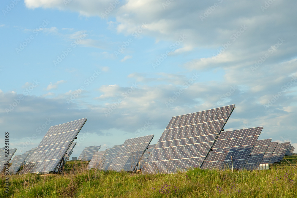 Solar panels collecting sunlight Solar panels collecting sunlight