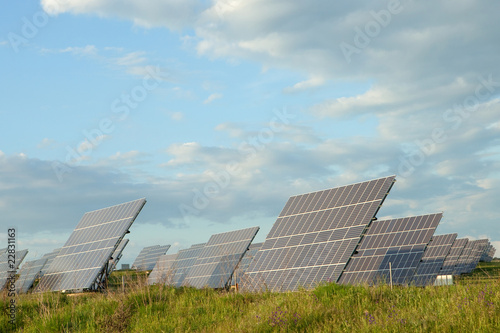 Solar panels collecting sunlight