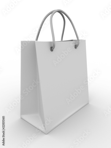 Shoping bag on white. Isolated 3D image