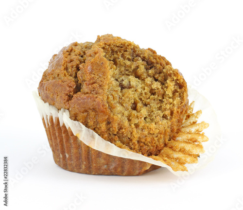 Bitten raisin bran muffin