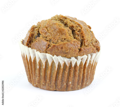 Freshly baked raisin bran muffin