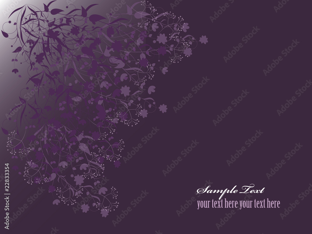 The decorative background with stylized  flowers.