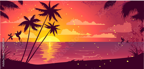 Sunset on the beach