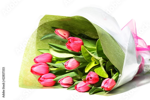 Beautiful bunch of pink tulips