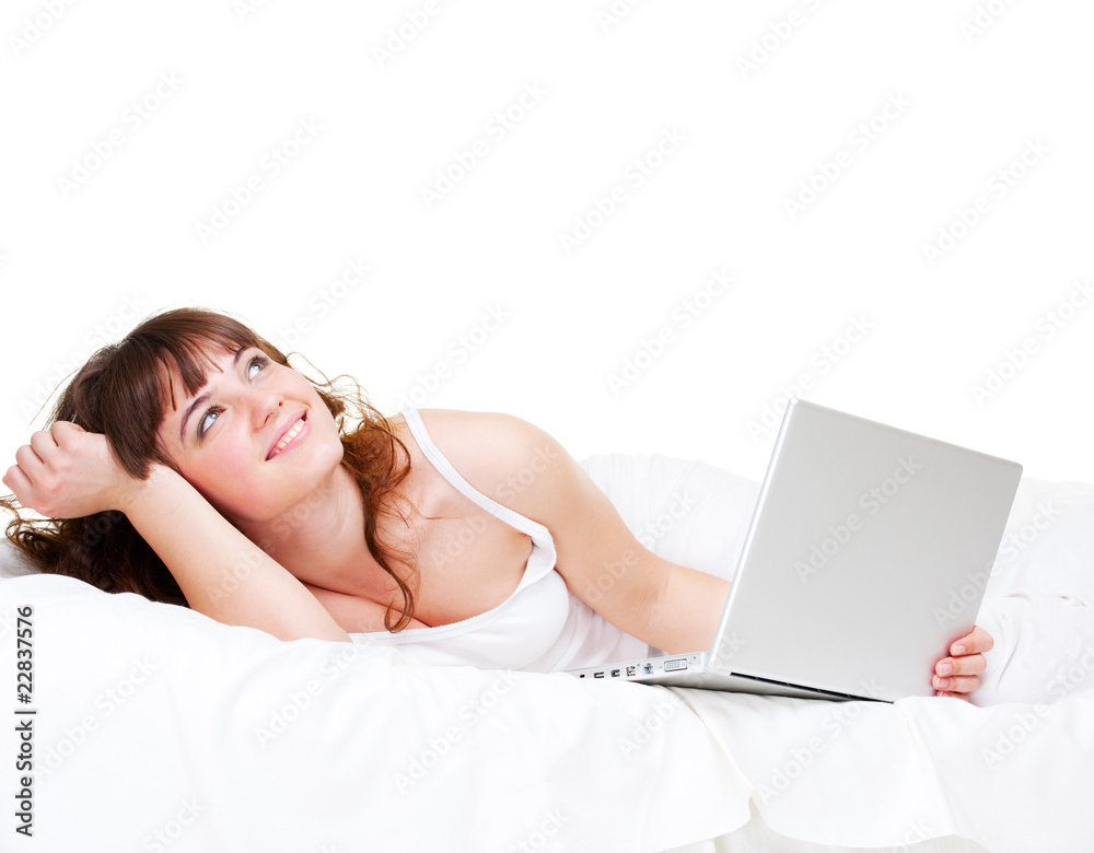 Obraz premium lovely young woman looking up