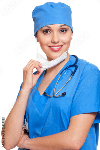 nurse in blue uniform