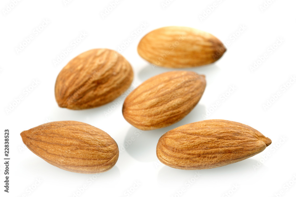 Almonds isolated on white background Almonds isolated on white background