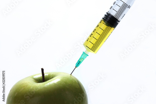 Genetically modified apple, genetically modified food concept