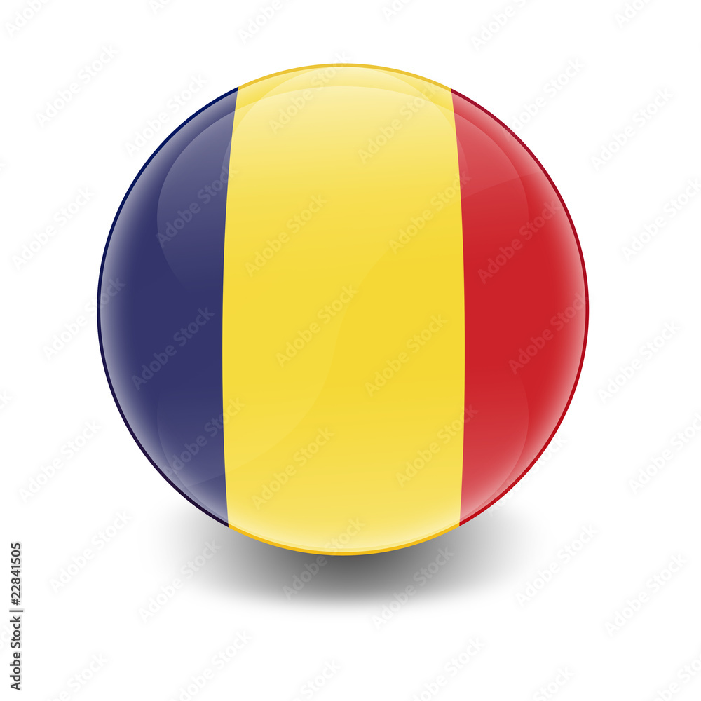 Esfera brillante con bandera Chad