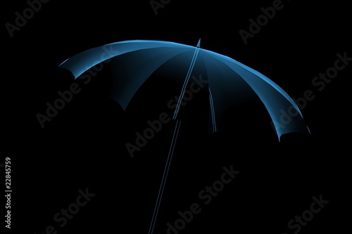 Umbrella 3D xray blue transparent