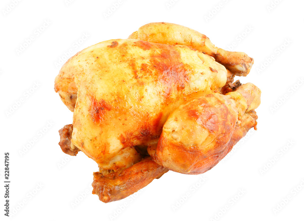 Grilled chicken isolated on white background
