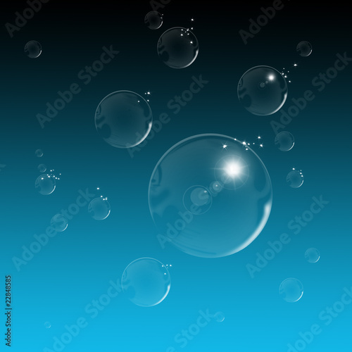 bulles transparentes sur fond d  grad   bleu