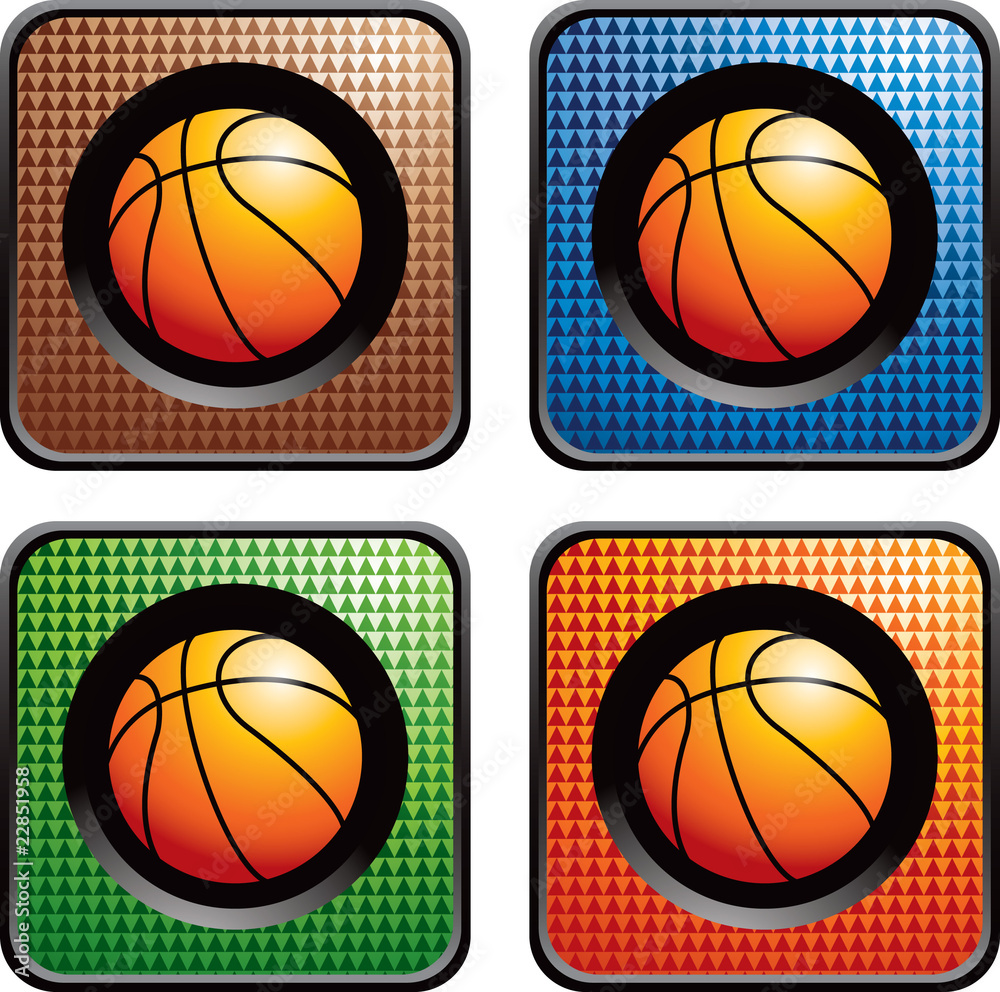 basketball colored checkered web icons