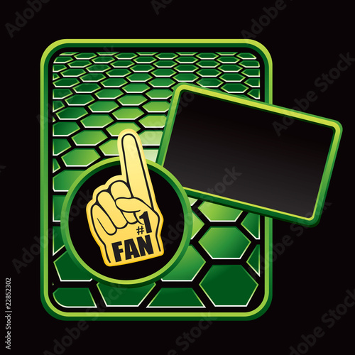fan hand green hexagon advertisement