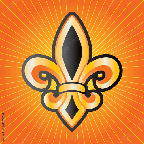 fleur de lis orange starburst